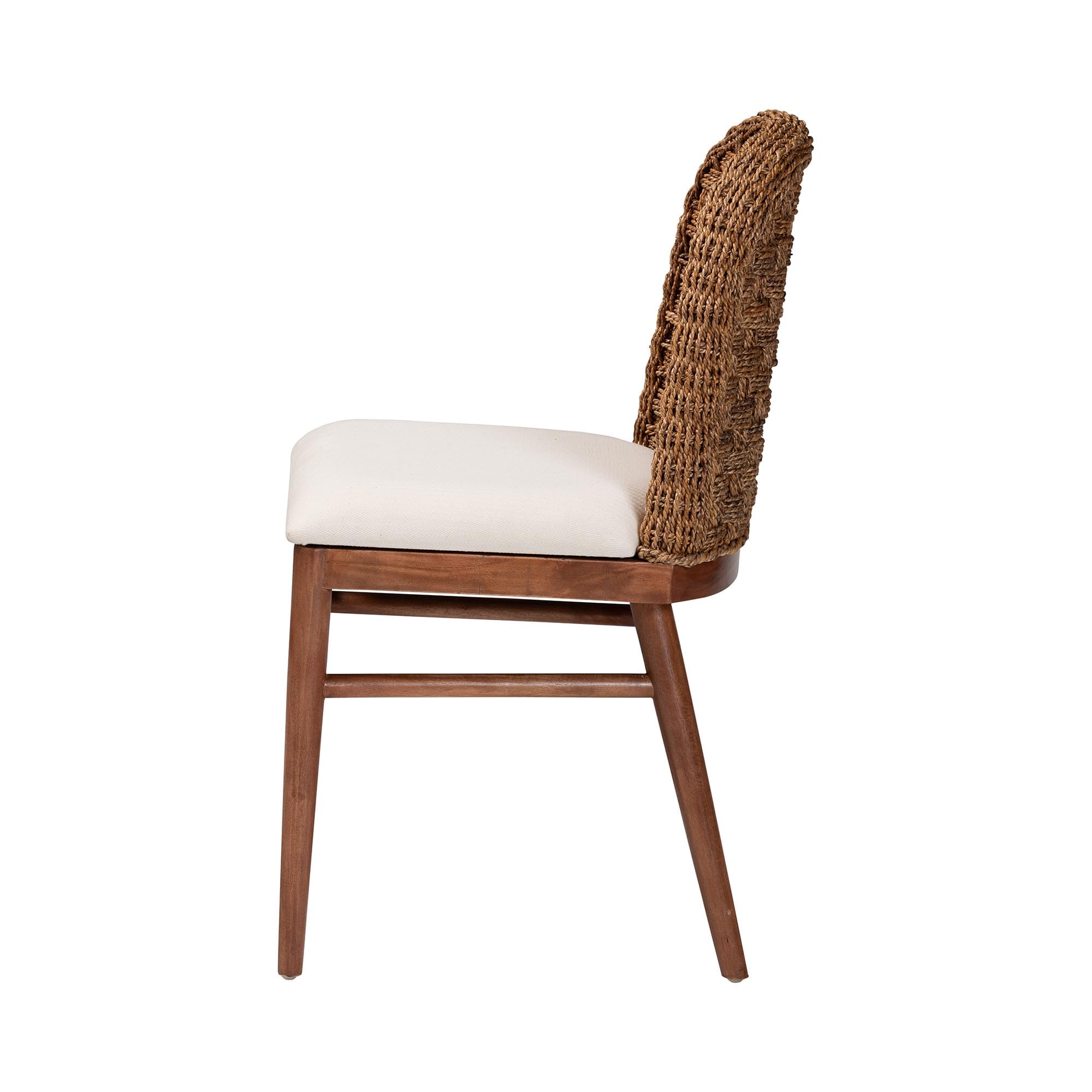 bali & pari Denver Acacia Wood & Seagrass Dining Chair in Brown