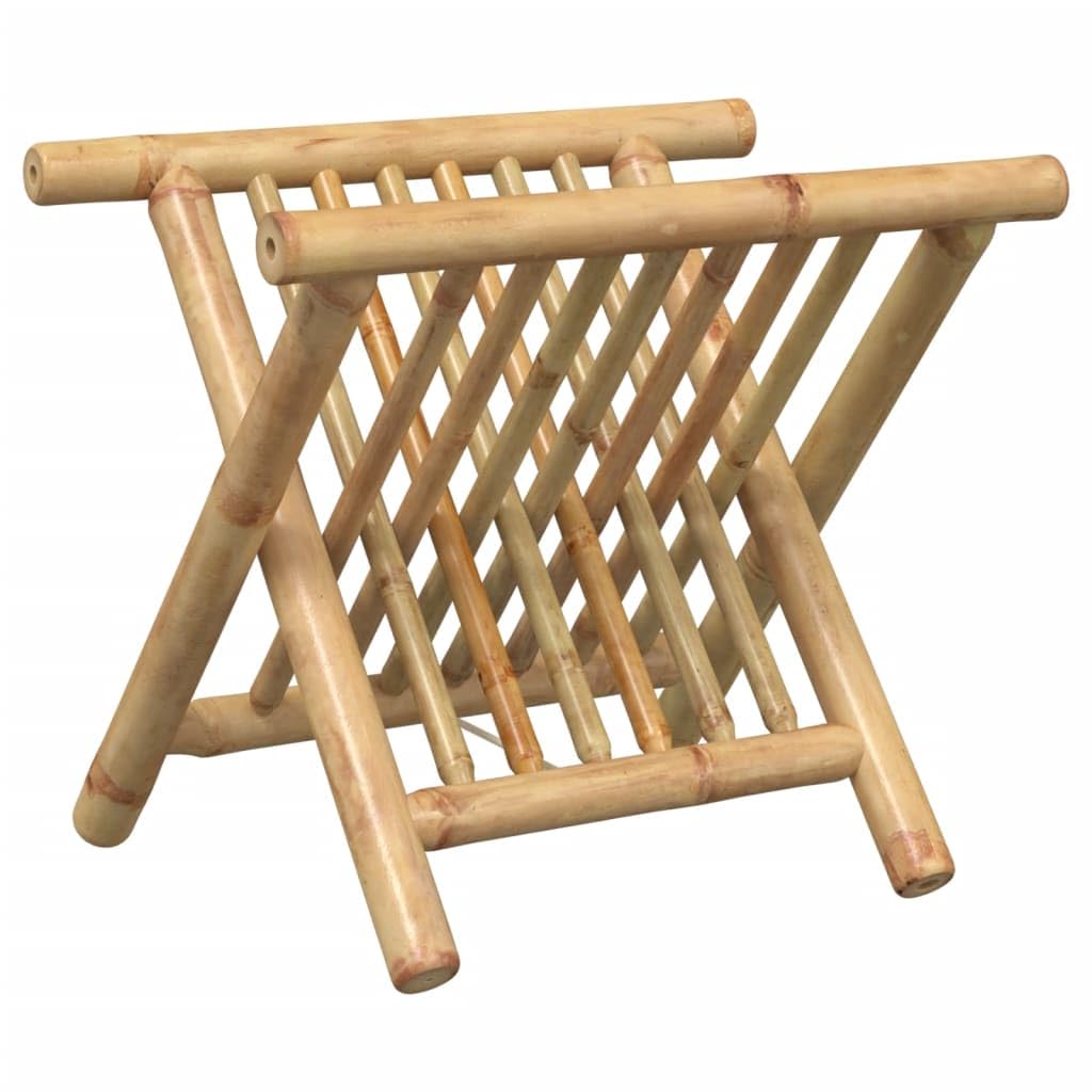 vidaXL Bamboo Magazine Rack - Durable Brown Book Organizer for Office/Living Room - Modern Style, 16.5&quot;x12&quot;x13.6&quot;