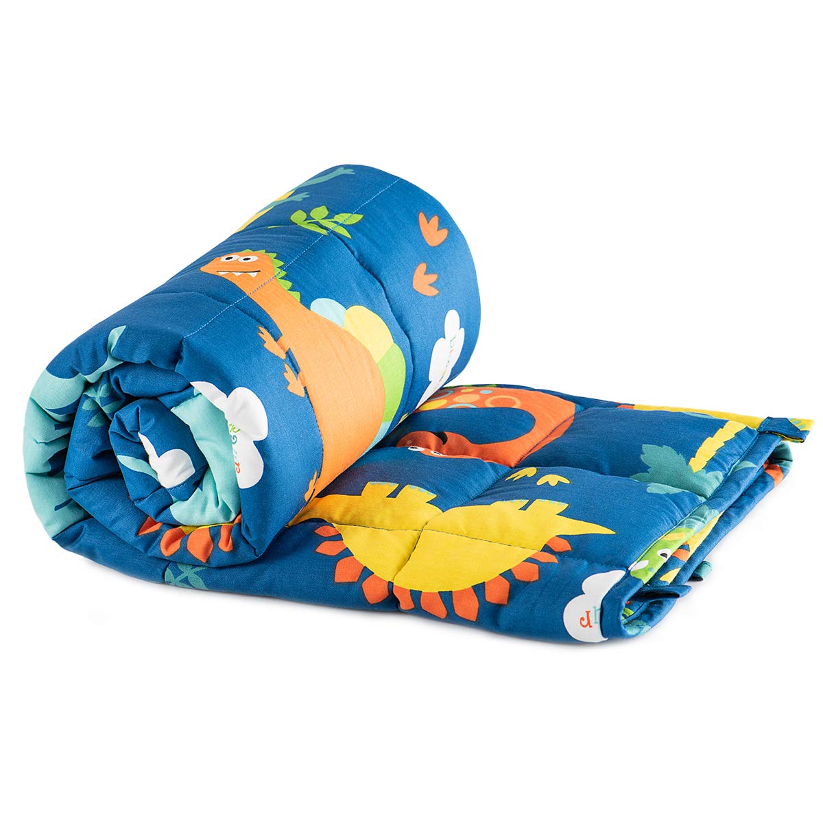 Sivio Kids Weighted Blanket, 10 Lbs, 41 X 60 Inches, 100% Natural Cotton Heavy Blanket For Kids And Teens, Blue Dinosaur