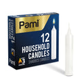PAMI Traditional Shabbat Candle Sticks [12-Pack] - Unscented Taper Candles with 3 Hours Burning Time- Paraffin Shabbos Candles w