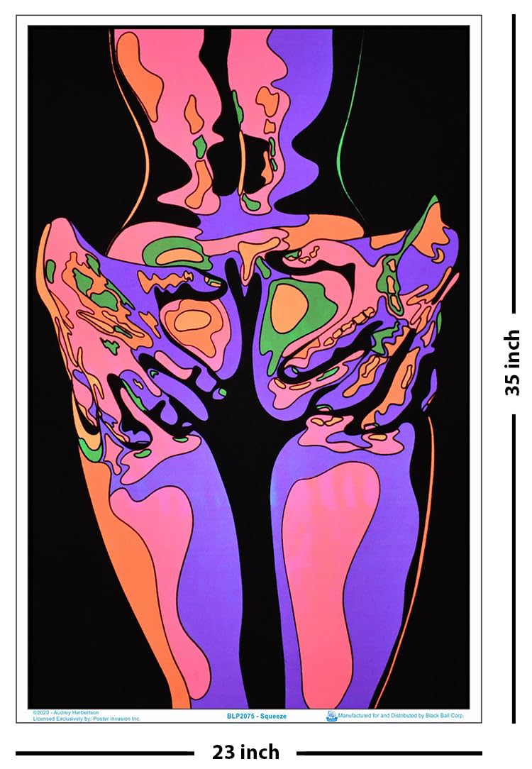 Squeeze (By Audrey Herbertson) Blacklight Poster - Authentic Flocked Poster With Blacklight-Reactive Printing - 23'' X 35''