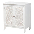 Baxton Studio Yelena 31.5-Inch Storage Cabinet With 2 Shelves, White/Chrome (236-13335-Hit)