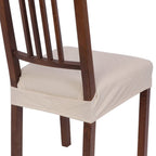Searchi Stretch Dining Chair Seat Covers Set Of 4, Soft Removable Washable Seat Covers For Dining Chairs, Dining Room Seat Cover Protector (Rear-Covered, Ivory Jacquard)