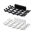 STARFLYER Wall Mounted Self Draining Soap Holder, Plastic, Modern Design, with Drain Tray, Anti Slip, for Bathroom Kitchen Sink,