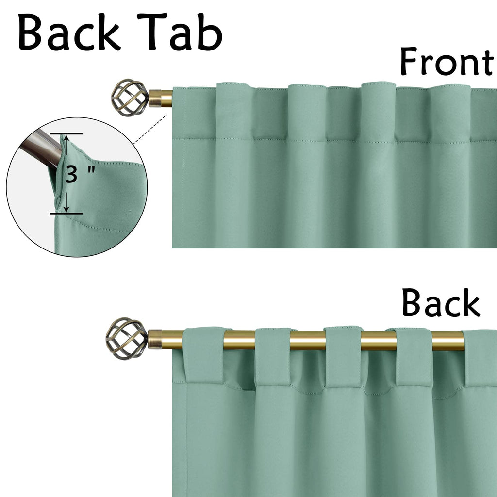 Bgment Window Curtains For Bedroom - 72 Inch Rod Pocket And Back Tab Thermal Insulated Room Darkening Curtains For Living Room, 2 Curtain Panels (42 X 72 Inch, Frosty Green)