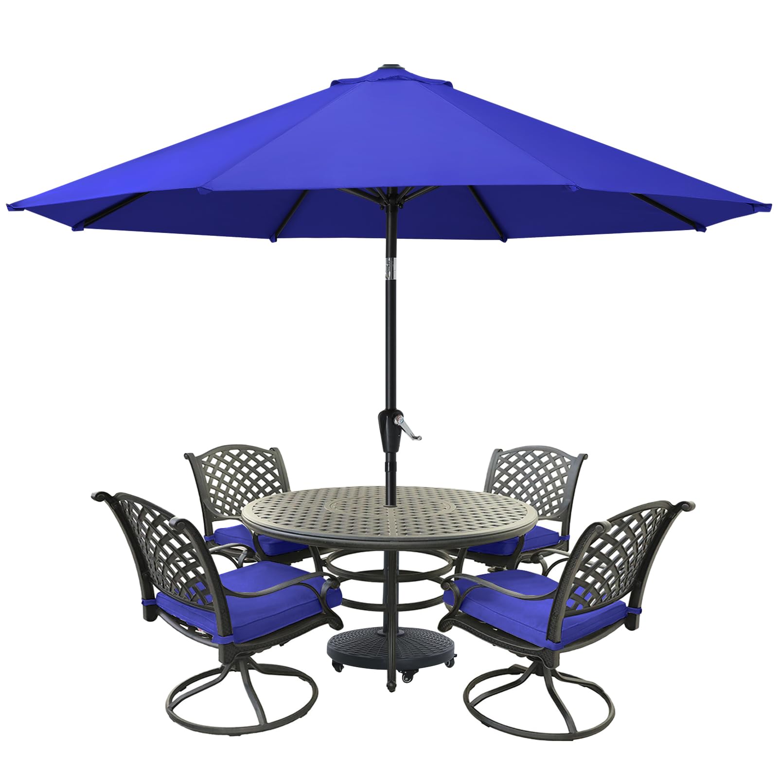 Mastercanopy Patio Umbrella For Outdoor Market Table -8 Ribs (9Ft,Blue)