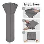 Easy-Going Patio Heater Cover With Zipper And Storage Bag, Waterproof Outdoor Heater Cover Dustproof, Uv-Resisant, Wind-Resistant (89'H X 33'D X 19'B, Grey)