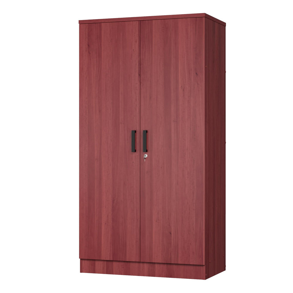 Woodpeckers Furniture And Mattress 2 Doors Wardrobe with Shelves (Mahogany)