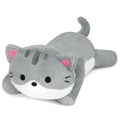 Leokawin Cat Weighted Stuffed Animals,18 Inch 2 Lbs Weighted Cat Plush Pillow,Soft Kawaii Large Grey Kitten Stuffed Animal Cuddl
