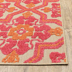 HomeRoots 10' x 13' Pink and Orange Moroccan Indoor Outdoor Area Rug