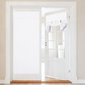 Nicetown Portable French Door Curtains For Hotel Privacy Thermal Insulated Tricia Door Window Covering Tie Up Curtains For Bathroom Doorway Curtains For Bedroom, 26' W X 80' L, Pure White, 1 Panel