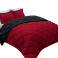 Basic Beyond Queen Comforter Set, Red And Black Comforter Set Queen Size, Reversible Bed Comforter Queen Bed Set For All Seasons