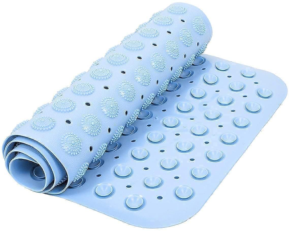 SHRBI Bath Tub Shower Mat 65 * 35 CM NonSlip, Bathtub Mat with Suction Cups, Machine Washable Bathroom Mats with Drain Holes Fo
