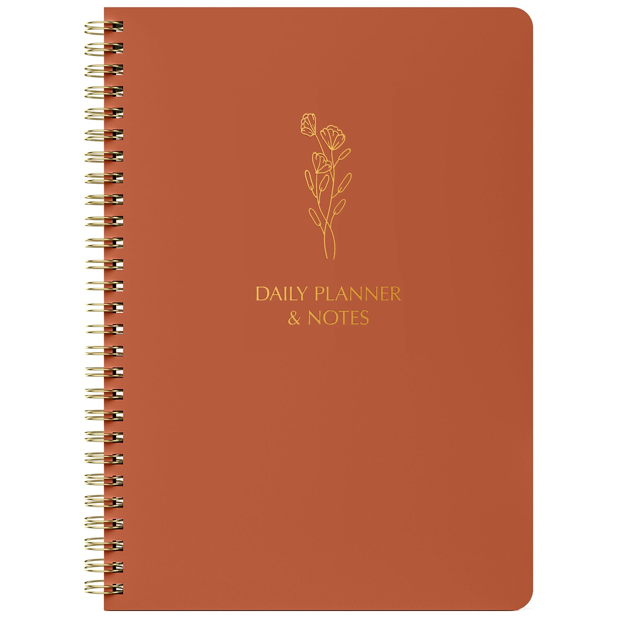 Simple Daily Planner Undated & To Do List Notebook For Work: With Hourly Schedule - 6.5X9.25' Terracotta - Aesthetic Planner No