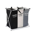 Large 3 Section Laundry Basket,180L Freestanding Laundry Hamper,Collapsible Tall Clothes Hamper with Handles for Clothes Toys in