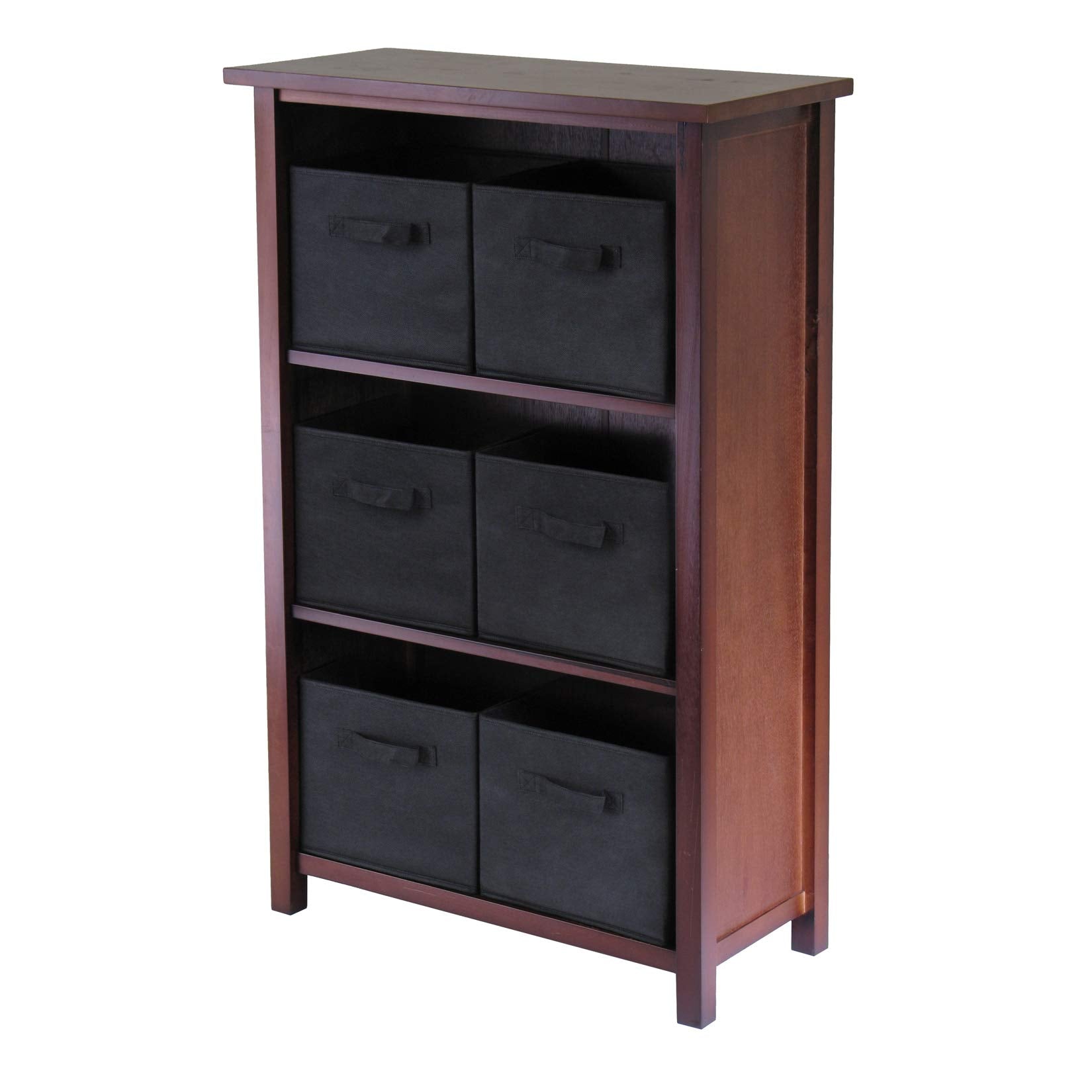Winsome Verona Storage/Organization, 6 Small, Walnut/Black