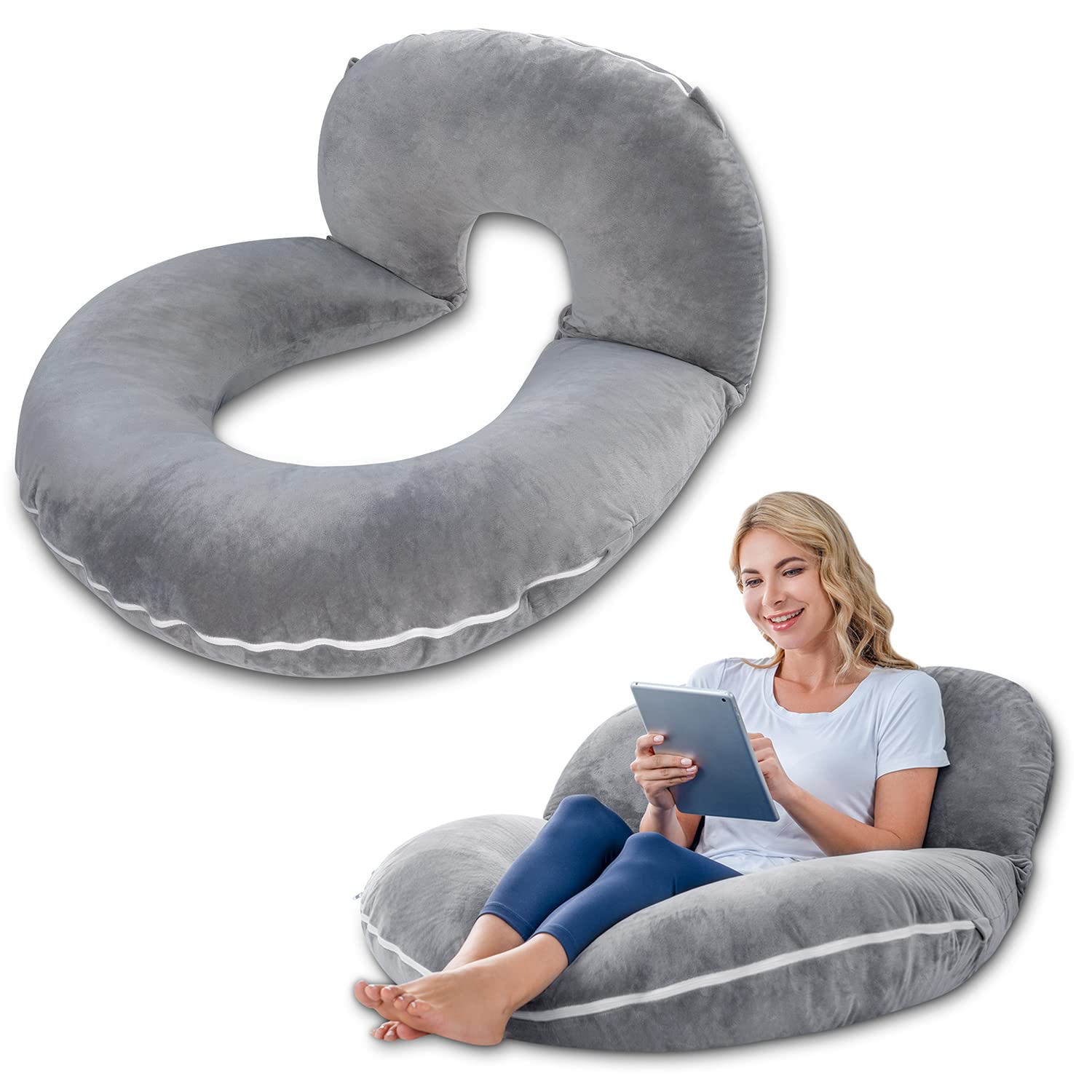 Insen Reading Pillow, Back Pillow For Sitting In Bed For Reading, Nurse & Relax, Reading Pillow For Adults, Moms & Kids, Sit Up