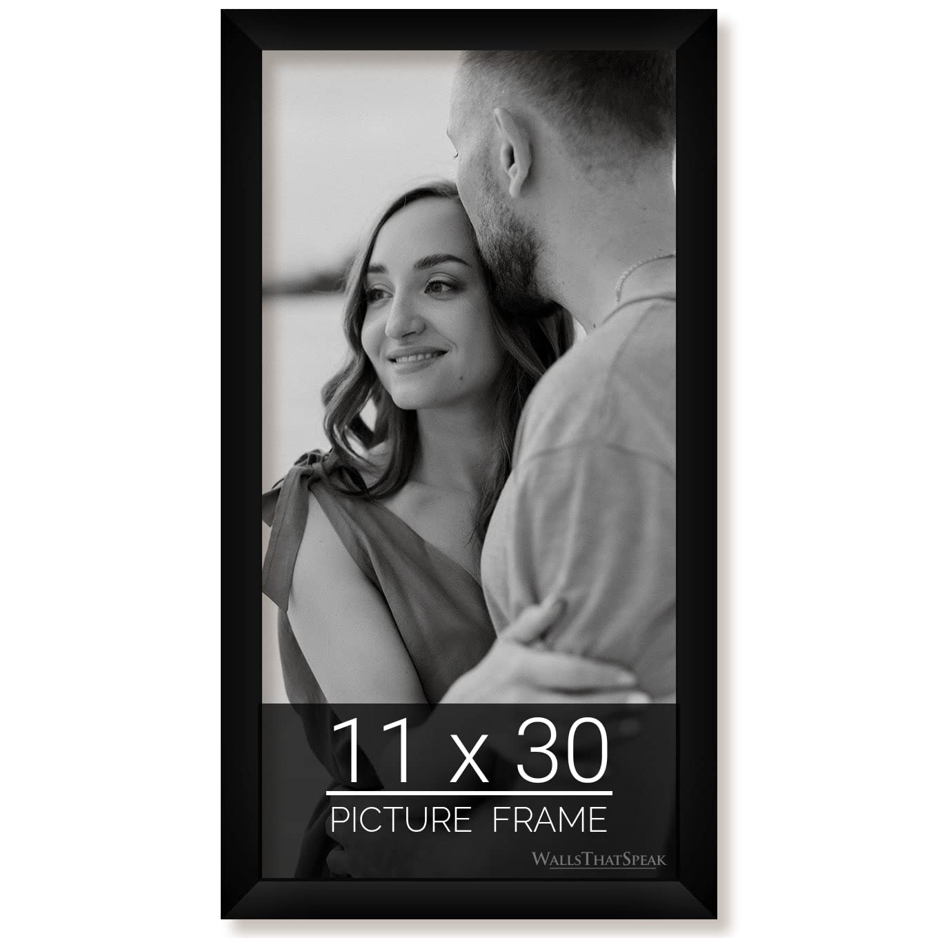 wallsthatspeak 11x30 Black Picture Frame for Puzzles Posters Photos or Artwork
