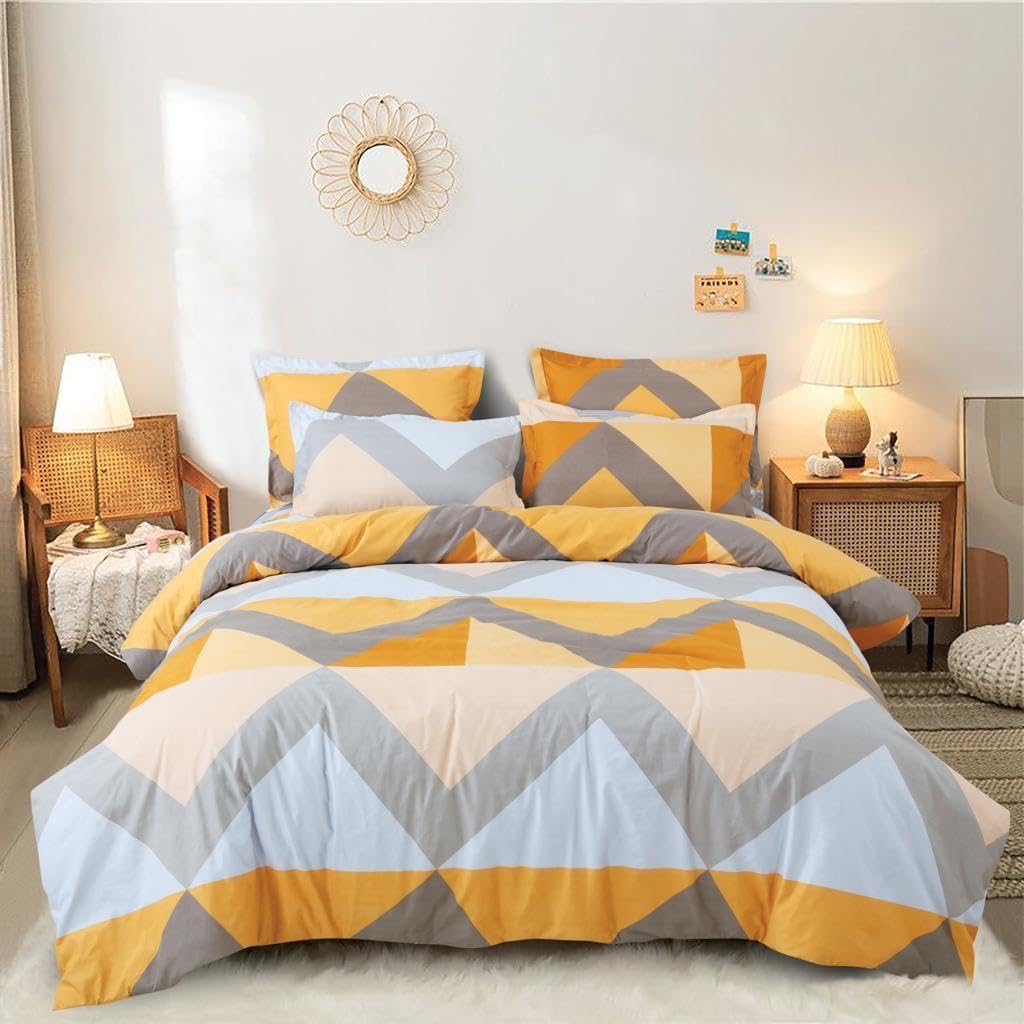 Linemates 300Tc Microfiber Glace Cotton Ac Comforter Set King Size Double Bed With 1 Flat Bedsheet90X100 Inch And 2 Pillow Cove