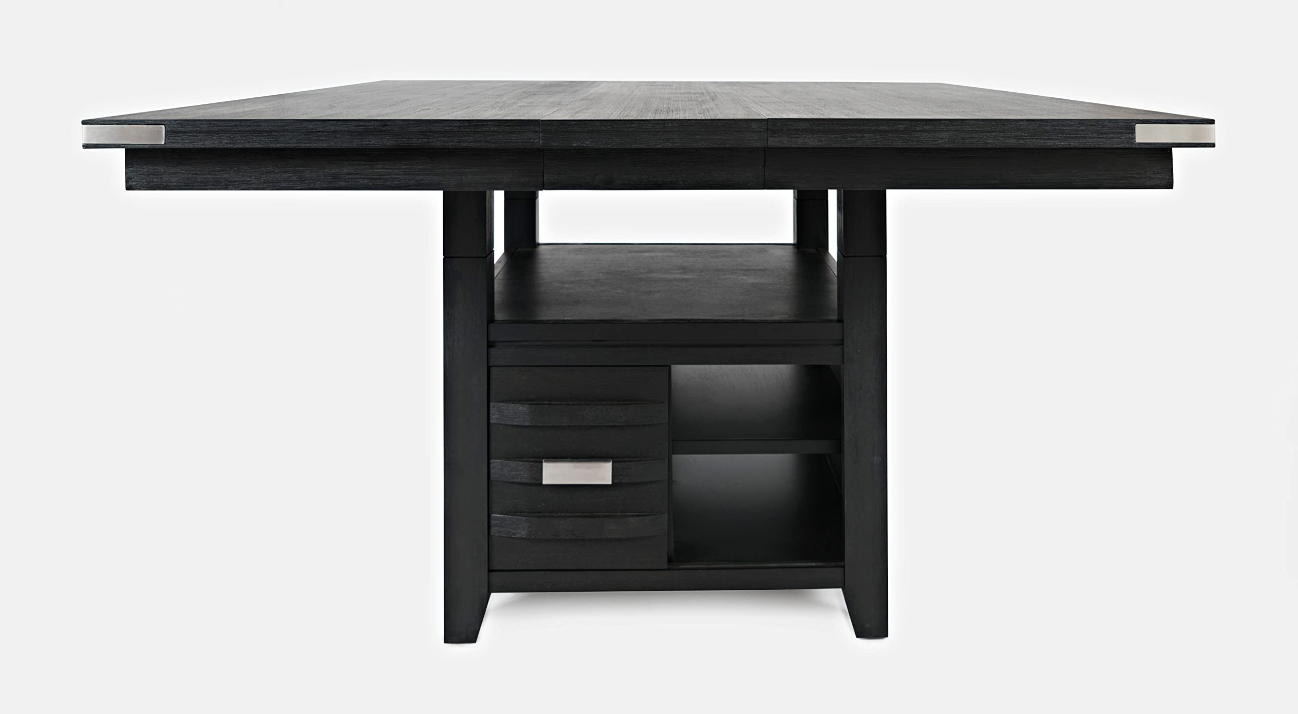Jofran Altamonte Contemporary Adjustable Height Storage Dining Table, Dark Charcoal