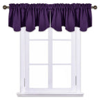 NICETOWN Kitchen Blackout Window Valance - 52 inches by 18 inches Scalloped Rod Pocket Thermal Insulated Living Room Window Hall