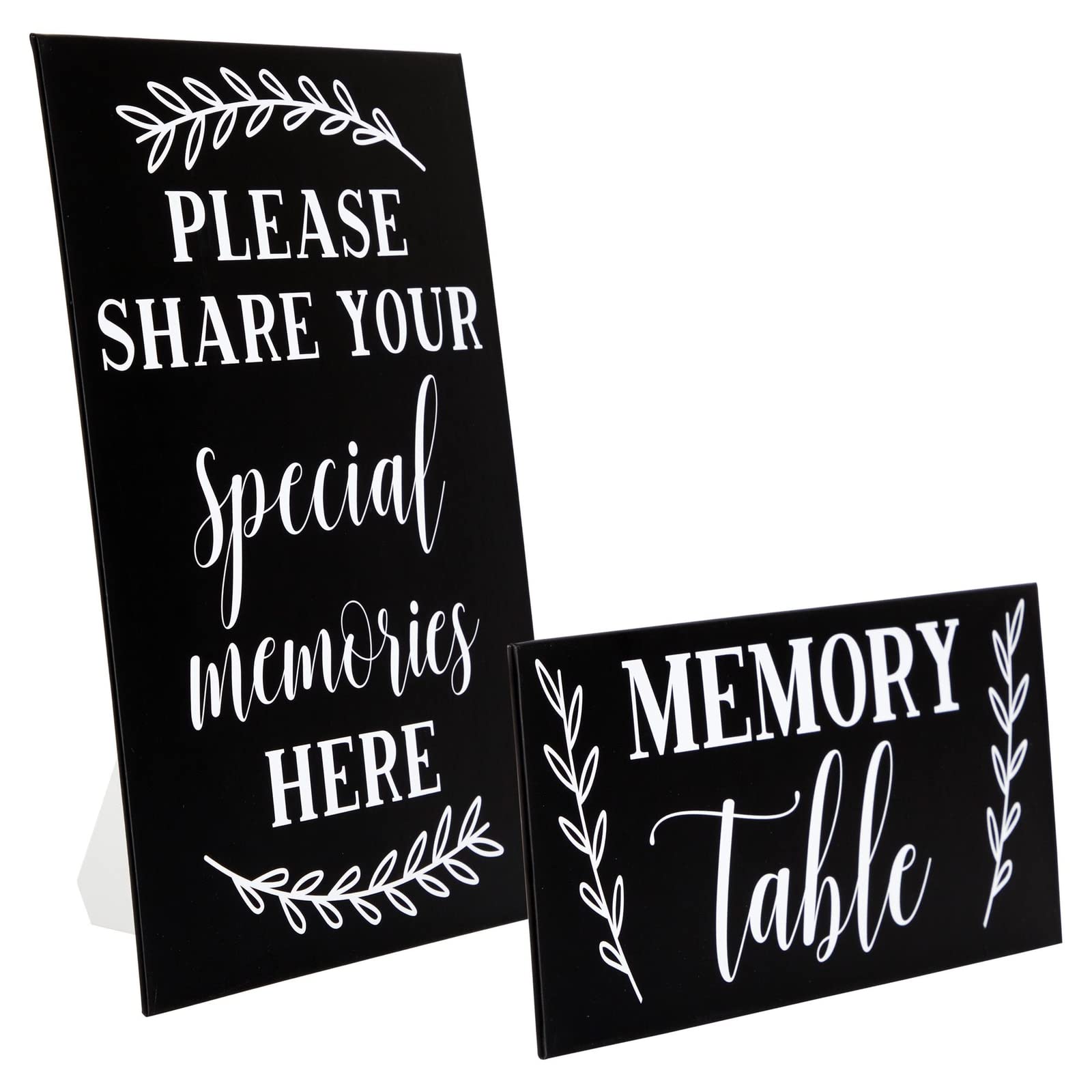 Faithful Finds 2-Pack Celebration of Life Decorations, Memory Signs for Funeral, Memorial Service, Graduation, Wedding, Bridal S