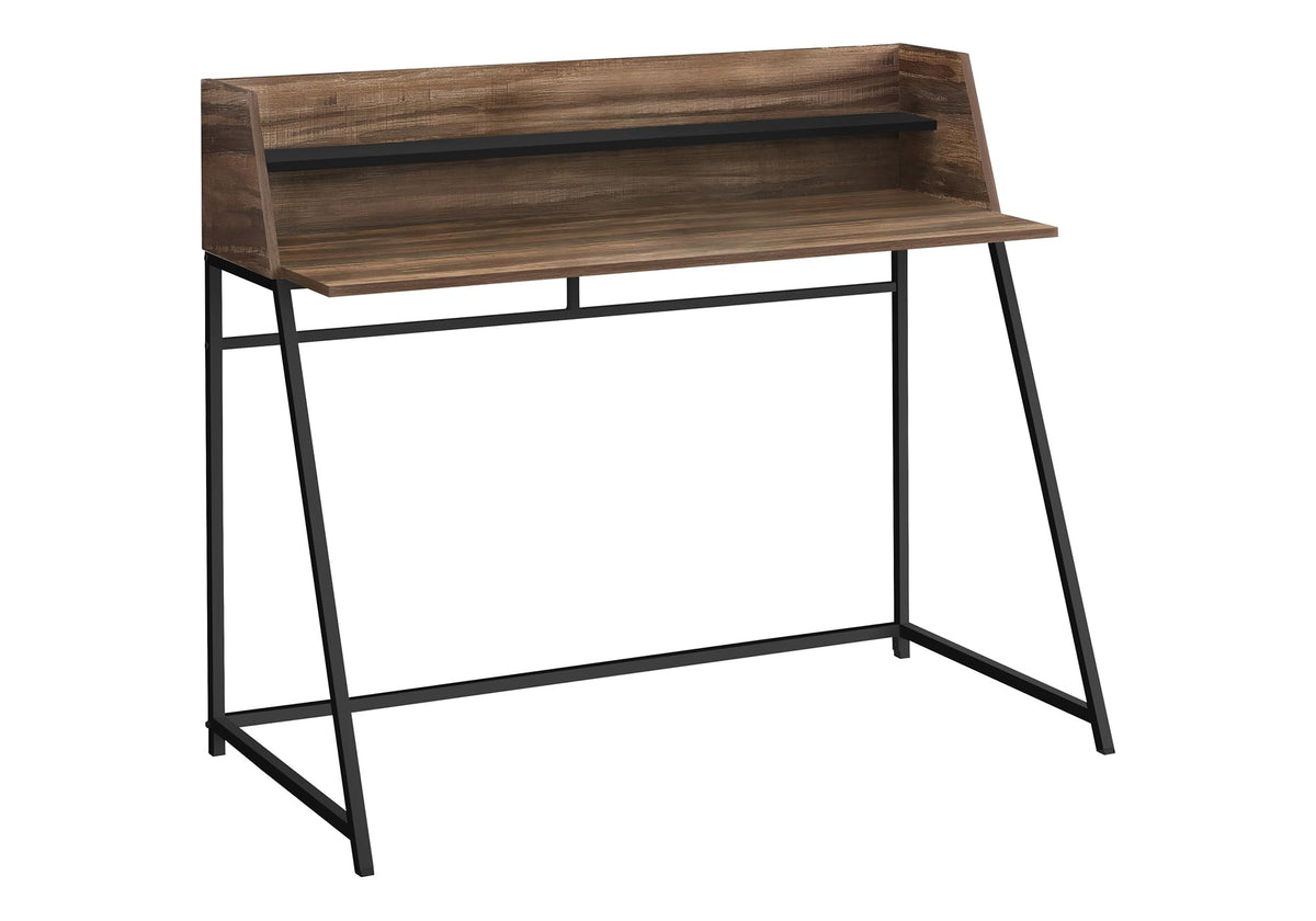 Monarch Specialties 7548 Computer Desk, Home Office, Laptop, Storage Shelves, 48" L, Work, Metal, Laminate, Contemporary, Modern Desk-48, 47.25"L x 23.75"W x 39.25"H, Brown Reclaimed Wood-Look/Black