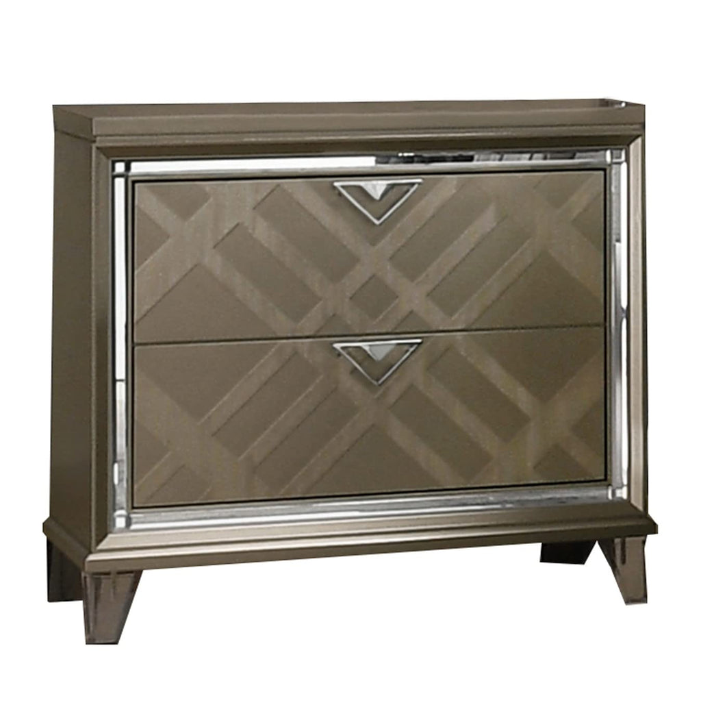 Best Quality Furniture New York Nightstand, Majestic Gold