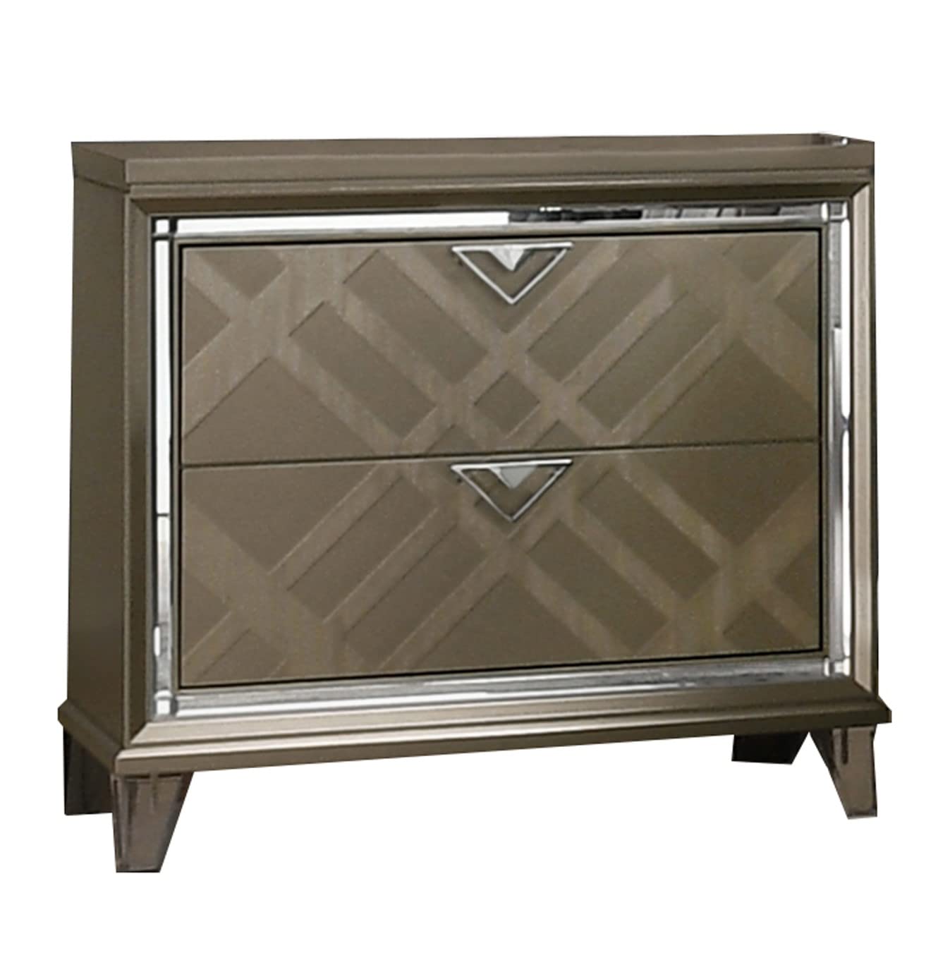 Best Quality Furniture New York Nightstand, Majestic Gold