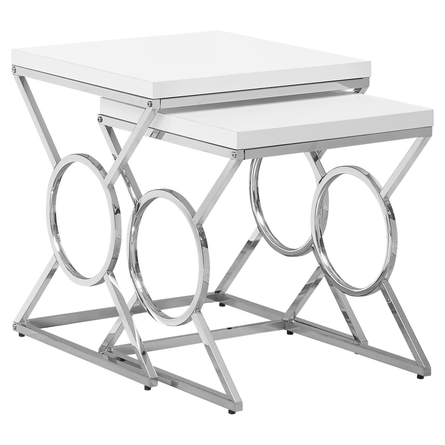Monarch Specialties 2-Piece Bentwood Nesting Table Set - Thumbnail 3