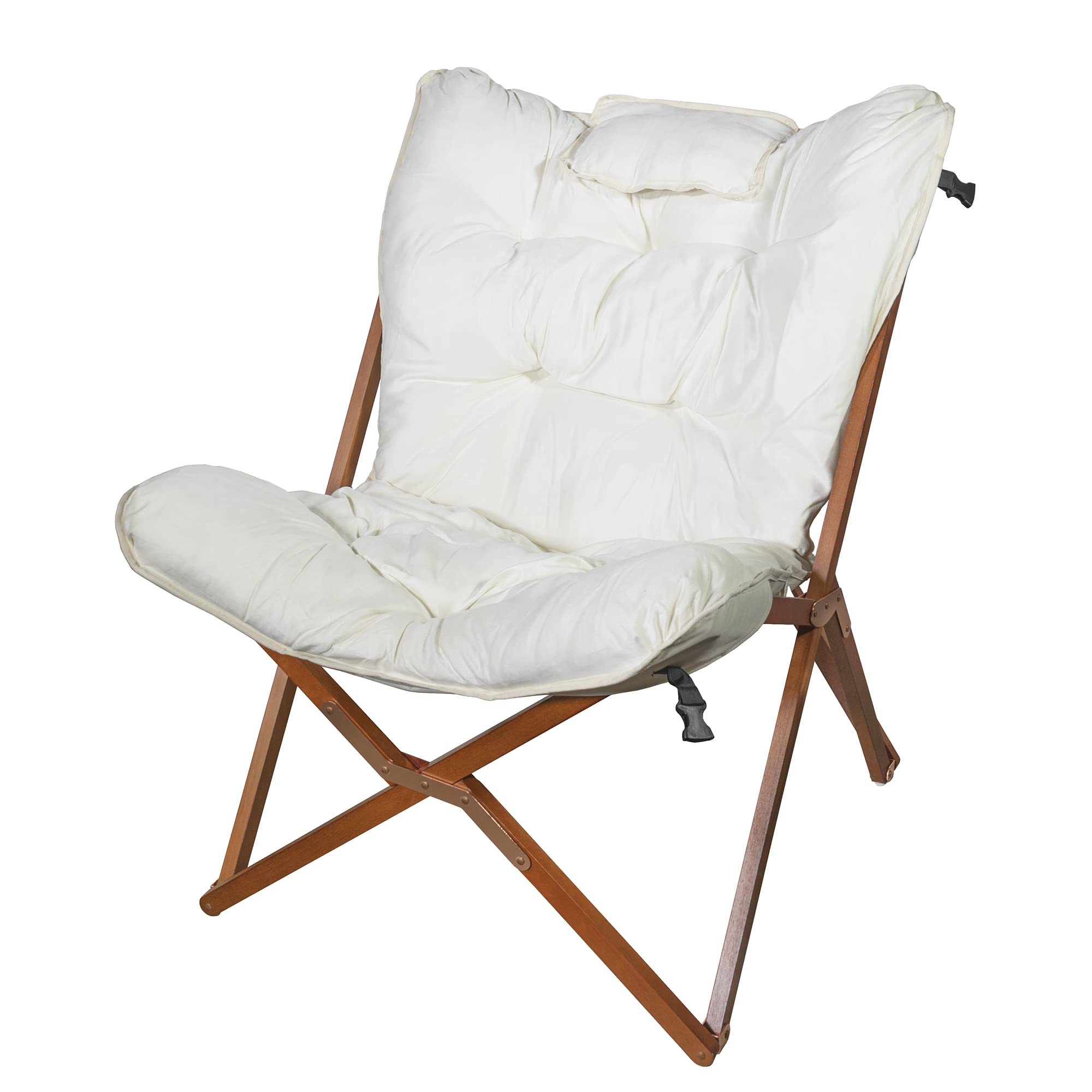 Zenithen Indoor Wood Butterfly Folding Accent Chair, Perfect for Dorm Rooms, Bedrooms, and Living Rooms, Use for Reading, Writin