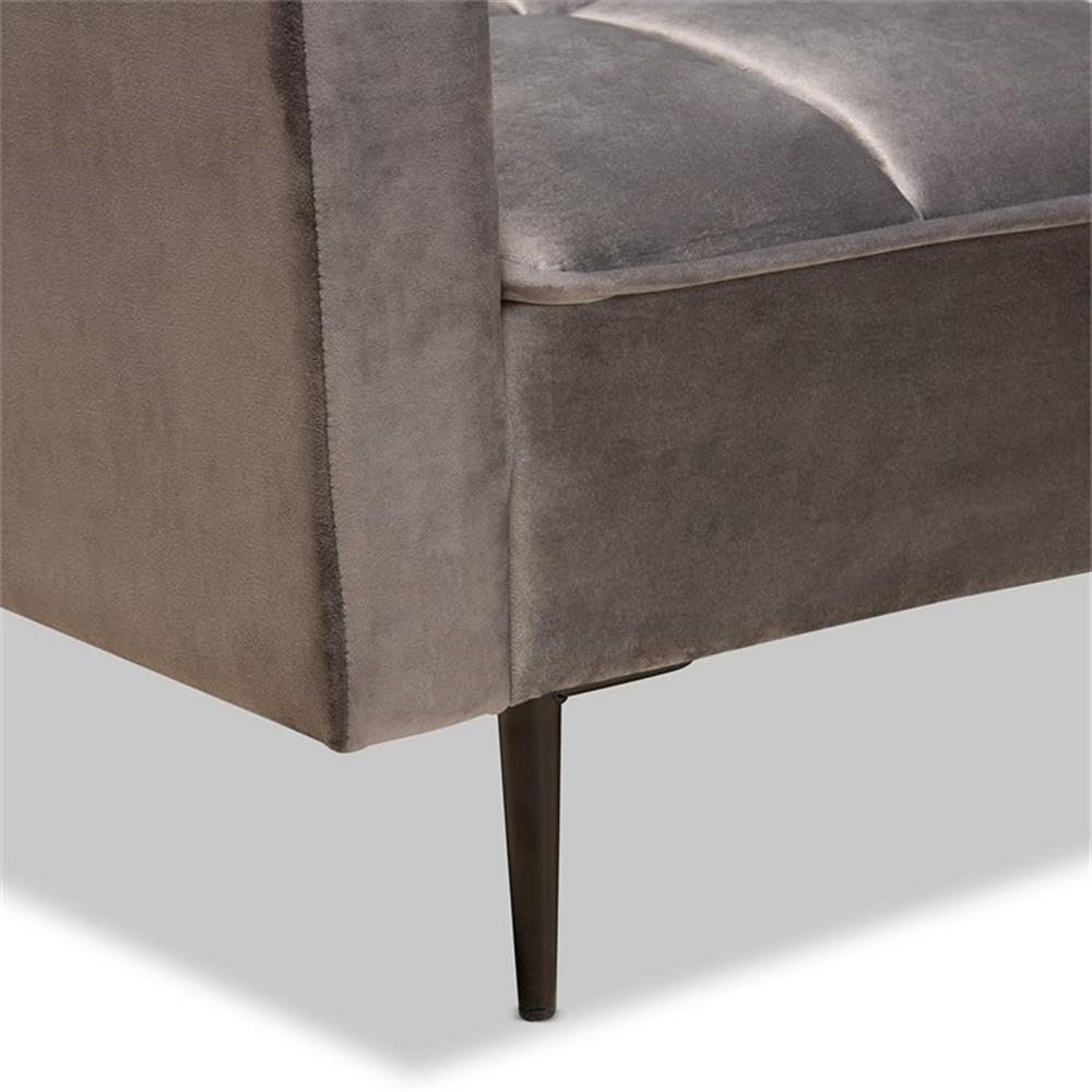 Baxton Studio Galena Black Finished Sectional Sofa with Right Facing Chaise