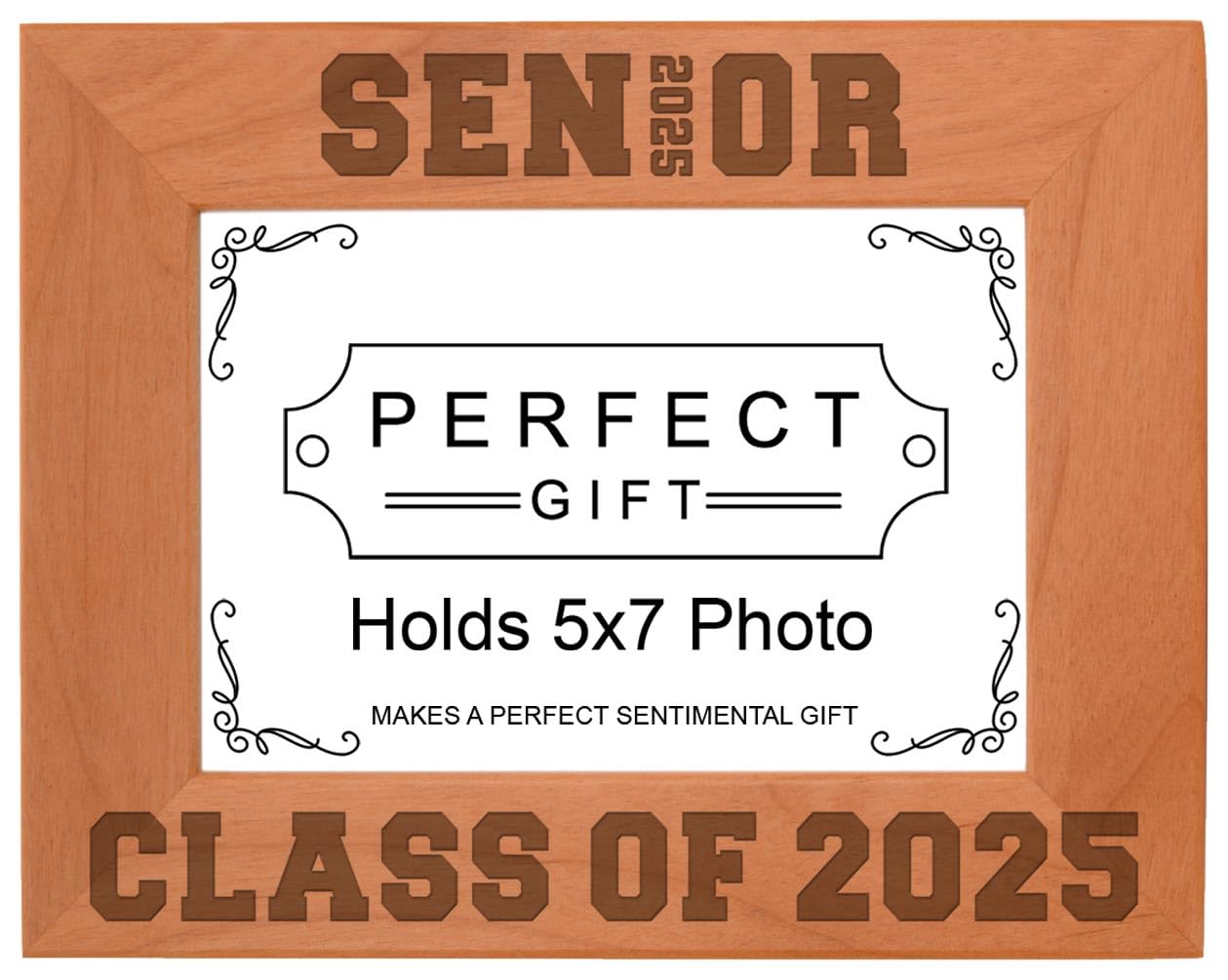 ThisWear Graduation Picture Frame Seniors Spelled with 2025 Graduation Gifts for Men High School Graduation Frame Natural Wood L