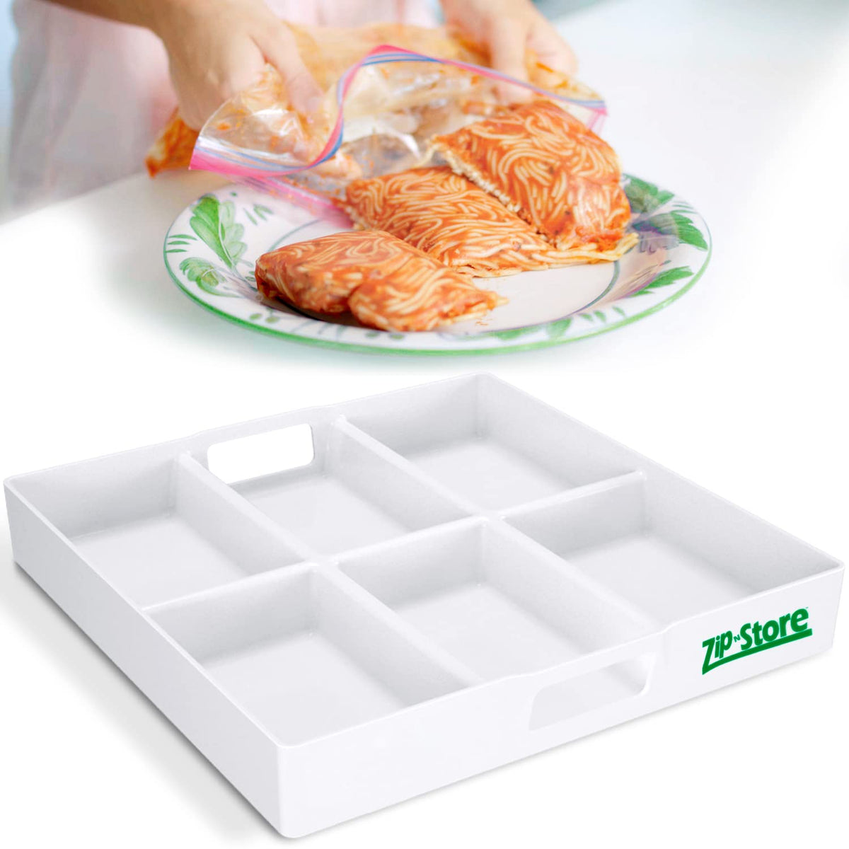 Zip n Store - Freeze n Serve - Organize Your Freezer - Freeze In Bulk, Serve In Portions, Perfect For Meal Prep + Portion Contro