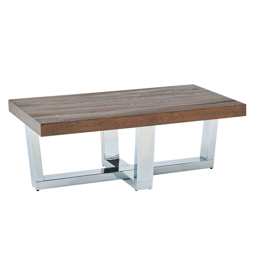 Steve Silver Laredo Chestnut Wood and Chrome 3-Piece Occasional Set