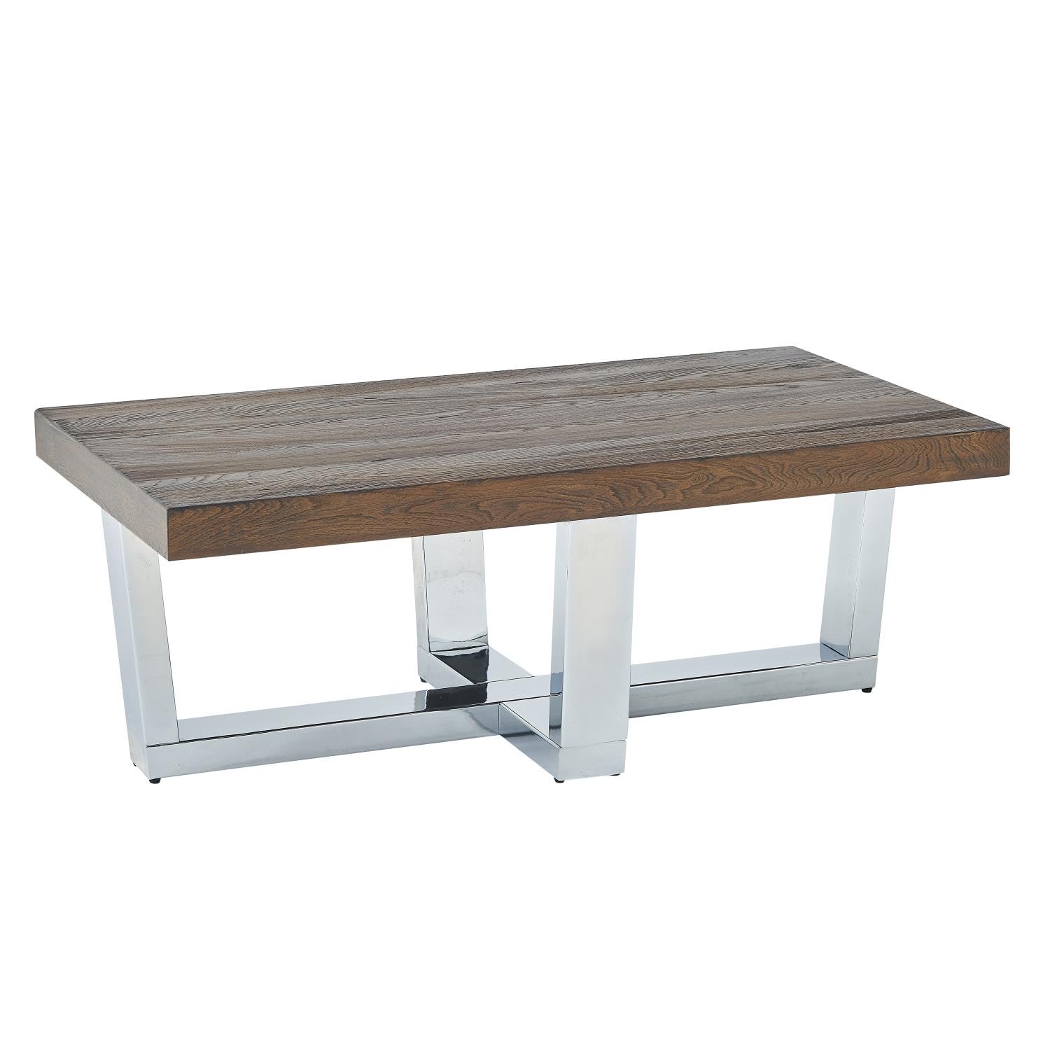 Steve Silver Laredo Chestnut Wood and Chrome 3-Piece Occasional Set