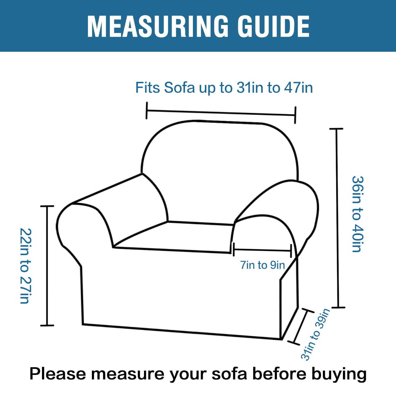 H.Versailtex Stretch Chair Slipcover Sofa Cover Furniture Protector Cover High Spandex Small Checks Knitted Jacquard Sofa Cover