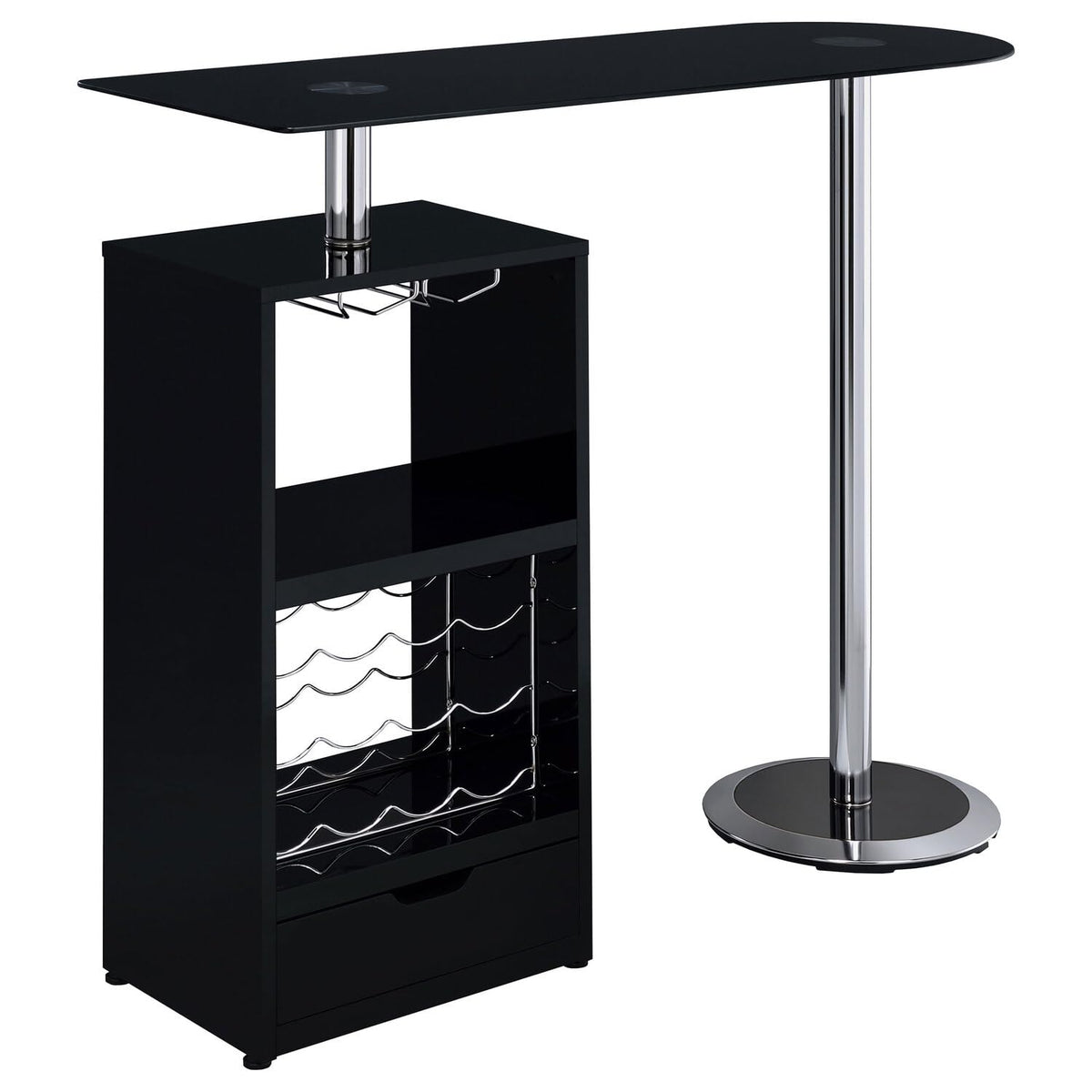 Coaster Furniture Bar Table W/Wine Storage Black 120451