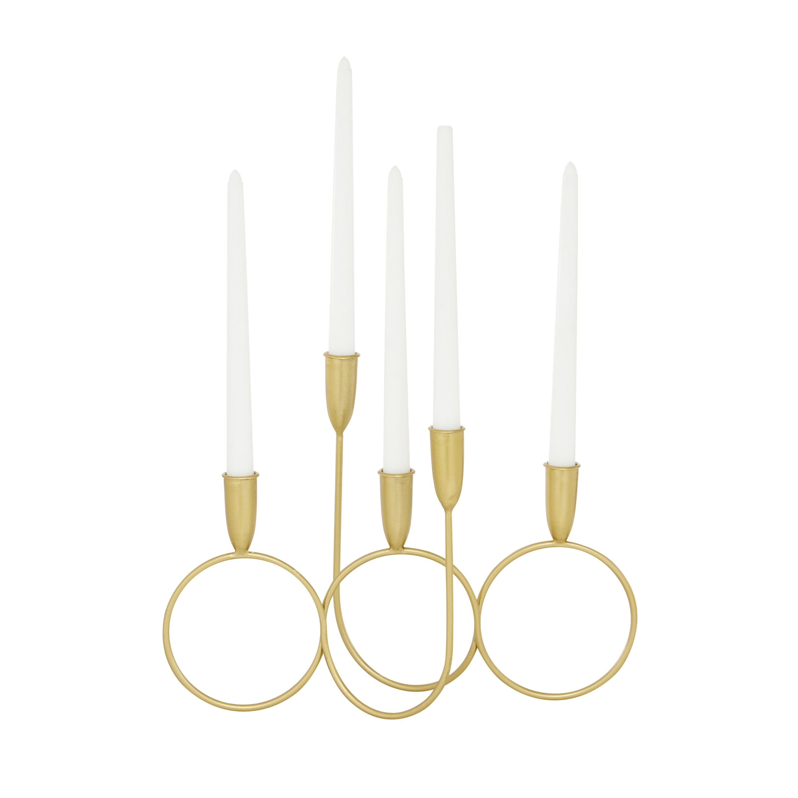 CosmoLiving by Cosmopolitan Metal Candelabra, 15'' x 5'' x 11'', Gold