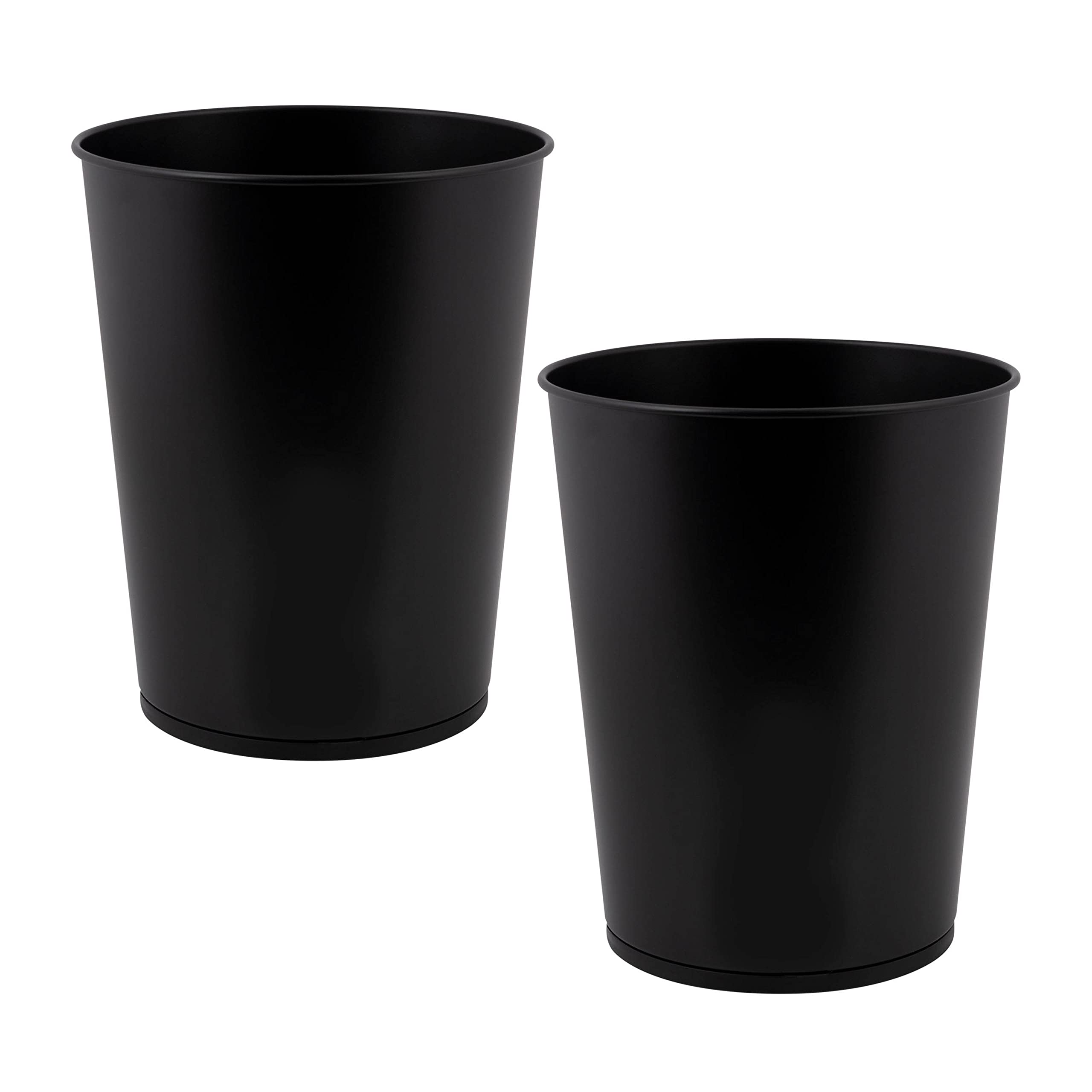 Bath Bliss 5 Liter Small Wastebasket | 2 Pack | Round Open Top | Trash Can | Bathroom | Bedroom | Kitchen | Office | Dorm | Disp