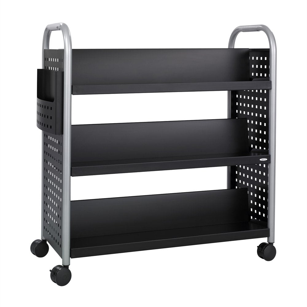 Scoot Book Cart, 6-Shelf, 40W X 17-1/2D X 41-1/2H, Black