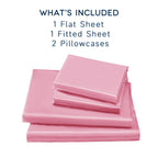 Golal Satin Sheets Queen Size - 4 Pieces Luxury Silky Soft Bed Sheets, Wrinkle-Free Light Pink Satin Silk Sheet Set With 1 Deep Pocket Fitted Sheet, 1 Flat Sheet, 2 Pillow Cases