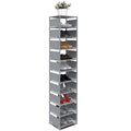 Isightguard Narrow Shoe Rack, 10 Tier Vertical Shoe Rack For Closet Entryway Tall Slim Shoe Rack For Small Spaces Shinky Shoe Or