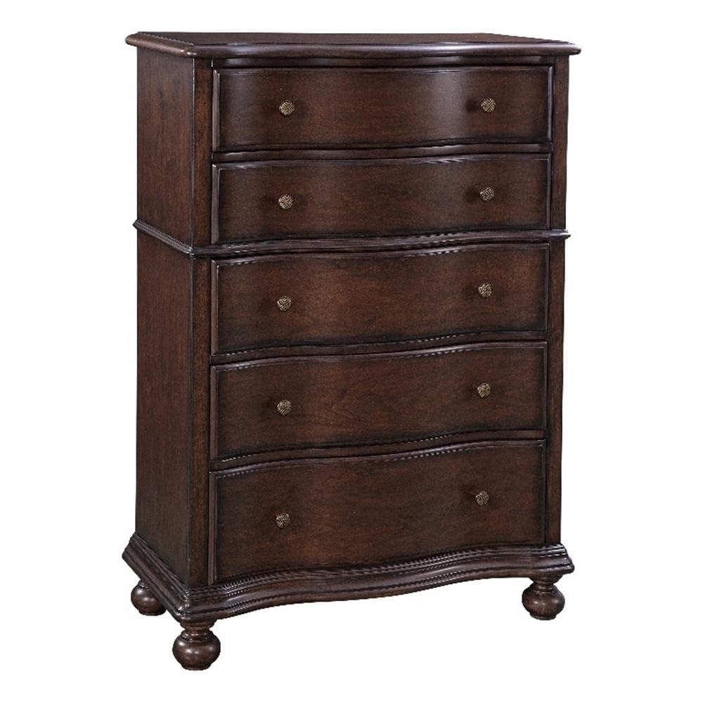 American Woodcrafters Rodanthe 42&Quot; W 5-Drawer Wood Chest In Tobacco Brown