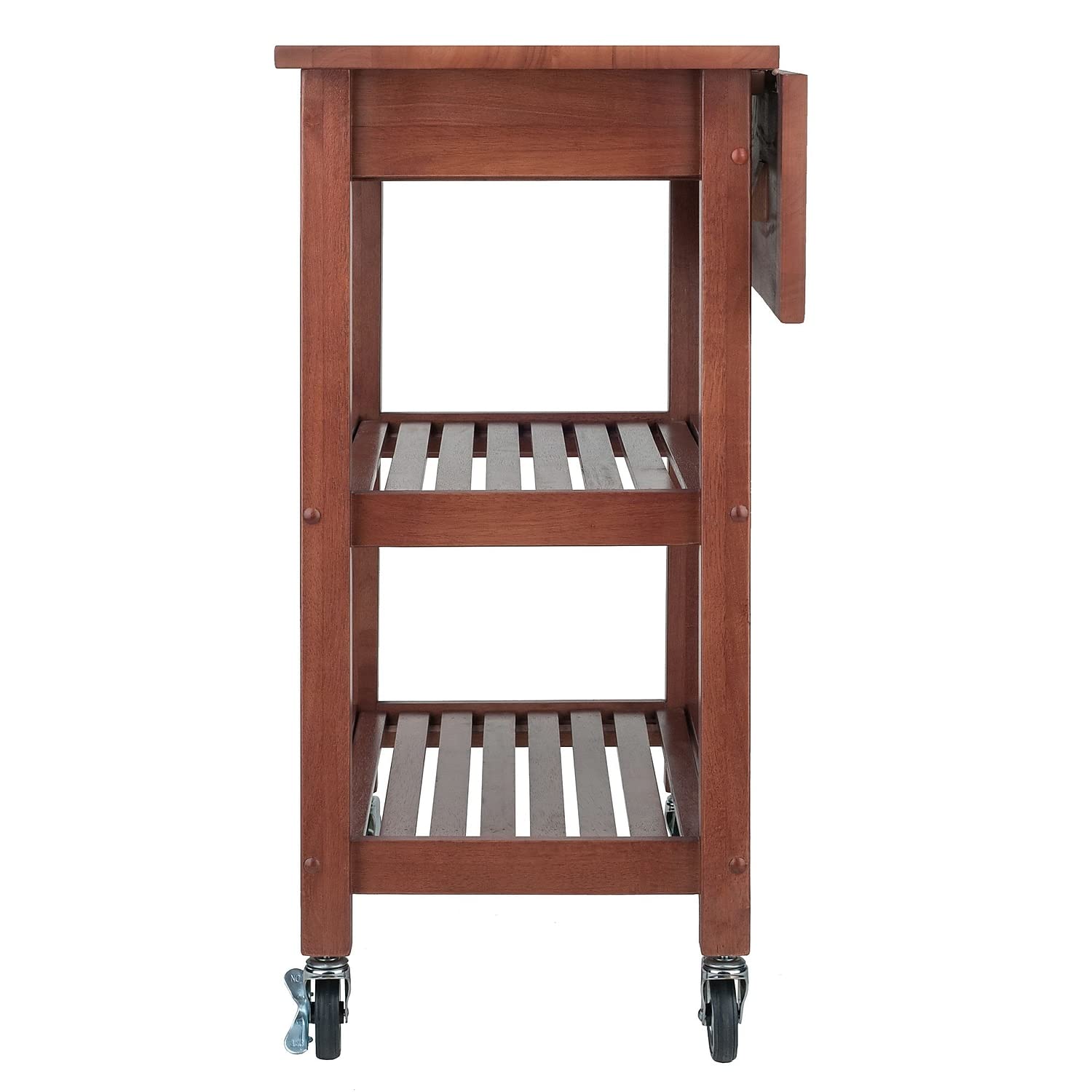 Winsome 94734 Jonathan 2 Drawer Rolling Kitchen Cart in Walnut