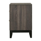 Coaster Home Furnishings Watson 2 Drawer Bedroom Nightstand Transitional Style Bedside Table Storage Drawers Grey Oak and Black 212422