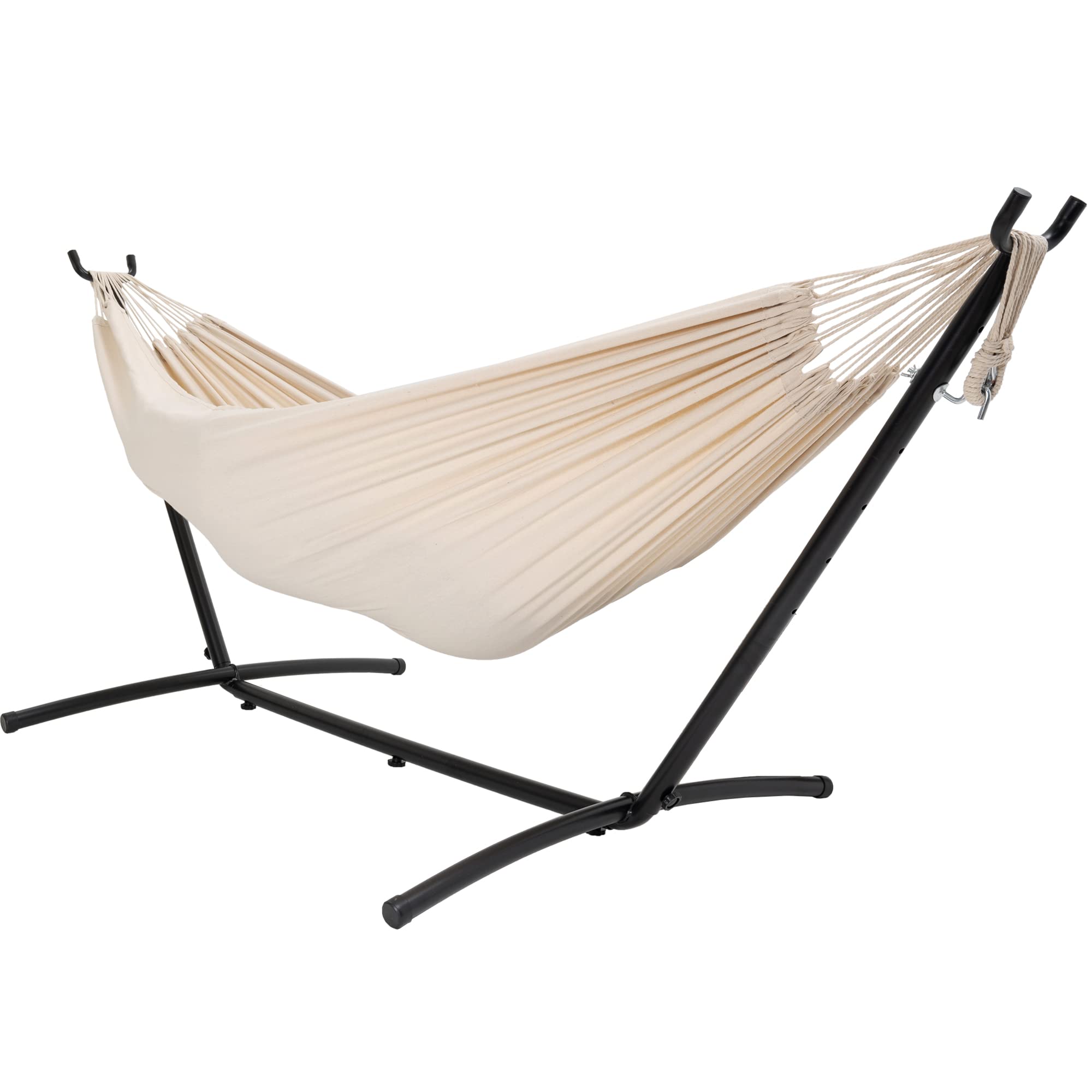 Lazy Daze Hammocks Double Hammock With 9Ft Space-Saving Steel Stand Includes Portable Carrying Case, 450 Pounds Capacity (Natura