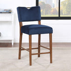 Comfort Pointe Bonito Navy Blue Polyester Velvet Counter Height Bar Stool