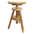 eHemco Swivel Wooden Adjustable Bar Stool, 18 to 24 Inches, Natural, Fully Assembled