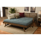 Kodiak Furniture Boho Wood Daybed/Pop Up Bed in Walnut Brown w/Linen Mattress